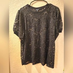 Torrid Stretchy Lace Crew Neck Tshirt Size 1X